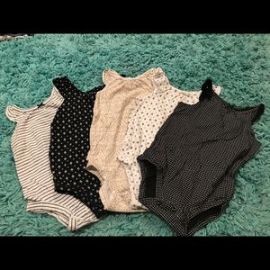 5 Carters sleeveless onesies  12-18 months